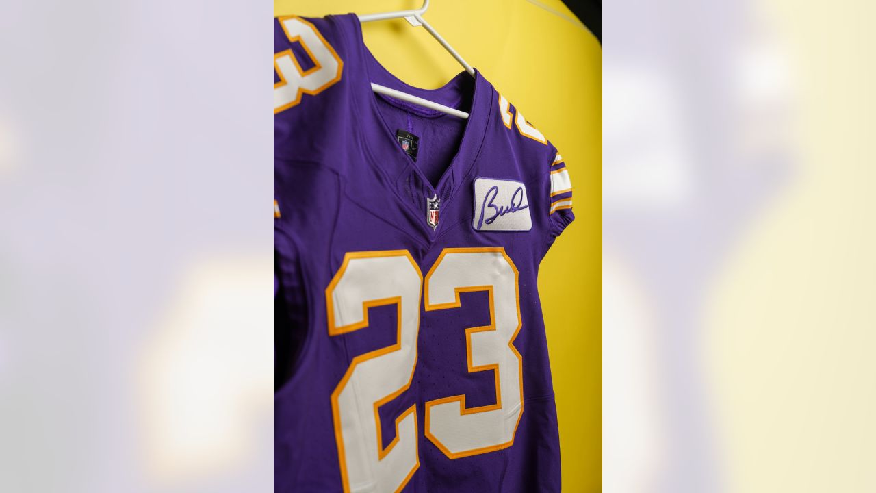 Men's Vikings Bud Grant Patch Classic Baseball Jersey - All Stitched