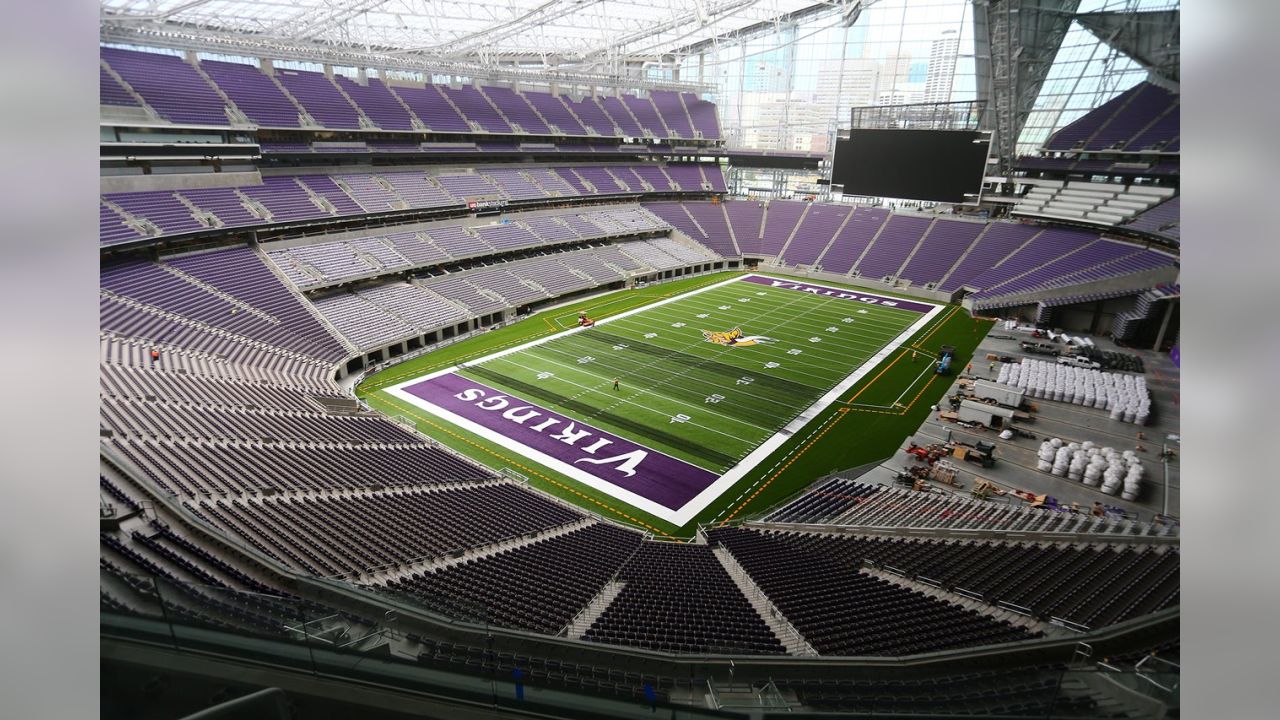 Norseman Logo, End Zones Complete at U.S. Bank Stadium