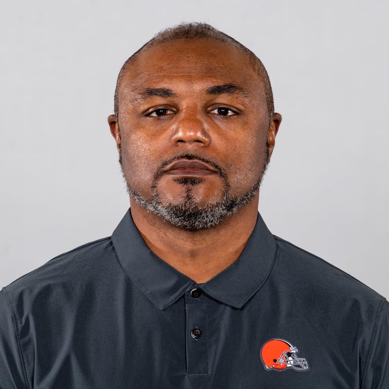 This is a 2021 photo of Joe Woods of the Cleveland Browns NFL football team. This image reflects the Cleveland Browns active roster as of April 14, 2021 when this image was taken.