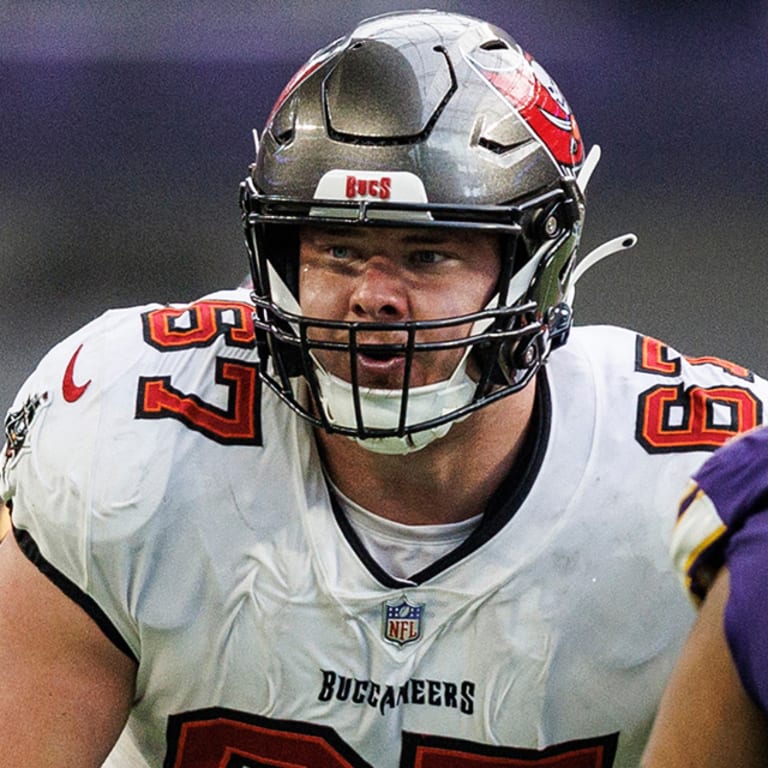 Tampa Bay Buccaneers guard Luke Goedeke (67) is seen during an NFL