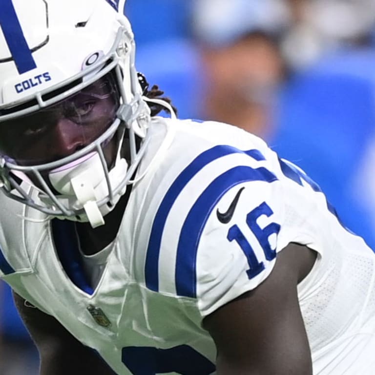 INDIANAPOLIS, IN - OCTOBER 16: Indianapolis Colts helmets sit on the team  bench at the conclusion of the game between the Jacksonville Jaguars and  the Indianapolis Colts on October 16, 2022, at