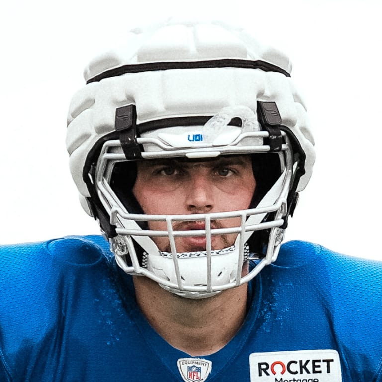 Detroit Lions offensive tackle Max Pircher (63) walks on the turf