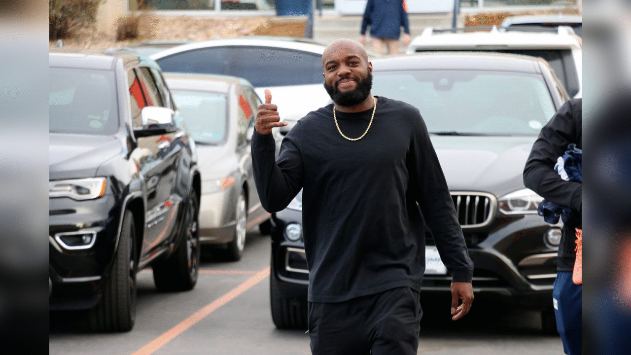 Safety Darian Stewart arrives back at UCHealth Training Center for the start of the Broncos' offseason workout program.