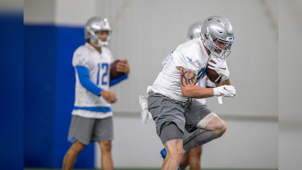 Detroit Lions tight end Isaac Nauta (89) during Day 1 of rookie minicamp on Friday, May 10, 2019 in Allen Park, Mich. (Detroit Lions via AP)