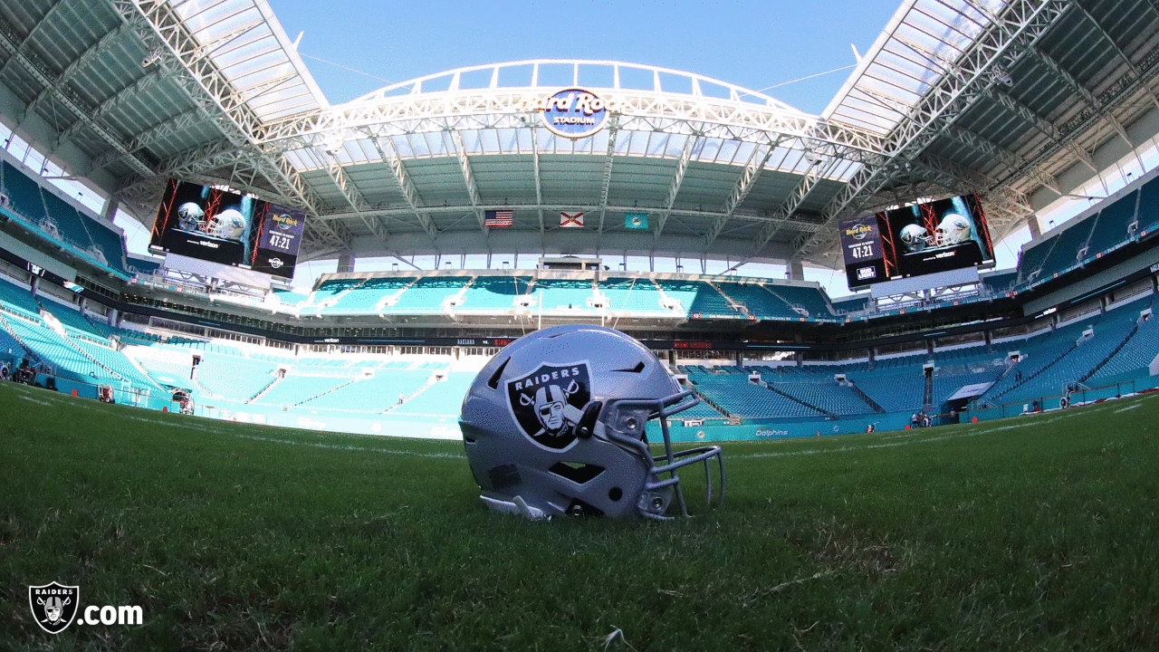 The Oakland Raiders regular season game against the Miami Dolphins at Hard Rock Stadium, Sunday, September 23, 2018, in Miami Gardens, Florida.