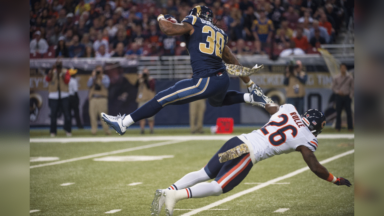 "St. Louis Rams running back Todd Gurley during the game against the Chicago Bears. (Photo by Scott Rovak/St. Louis Rams)"