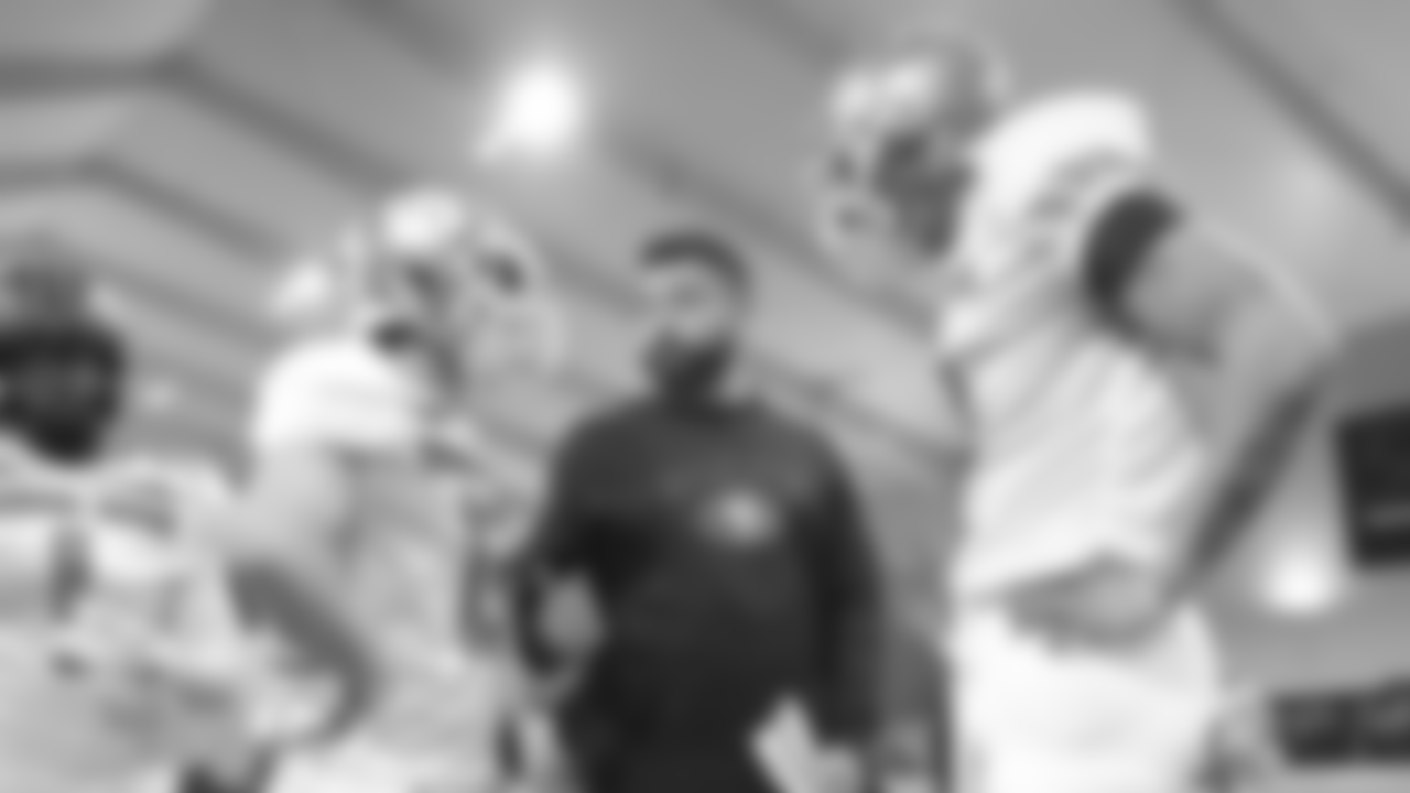 WR Deebo Samuel, WR Hunter Renfrow, Offensive Assistant T.C. McCartney and QB Tyree Jackson