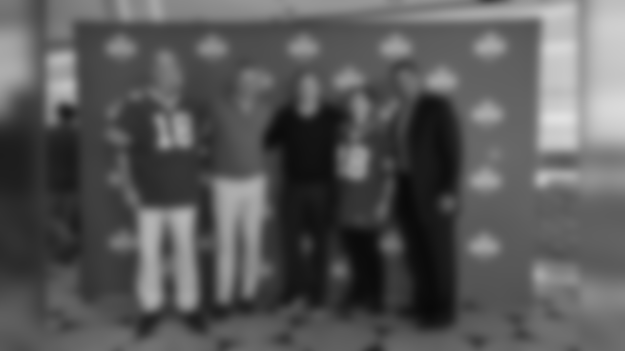 Bills Season Ticket Member Saxon Graham with NFL Commissioner Roger Goodell as part of the 2018 Season Ticket Member Draft Experience program.