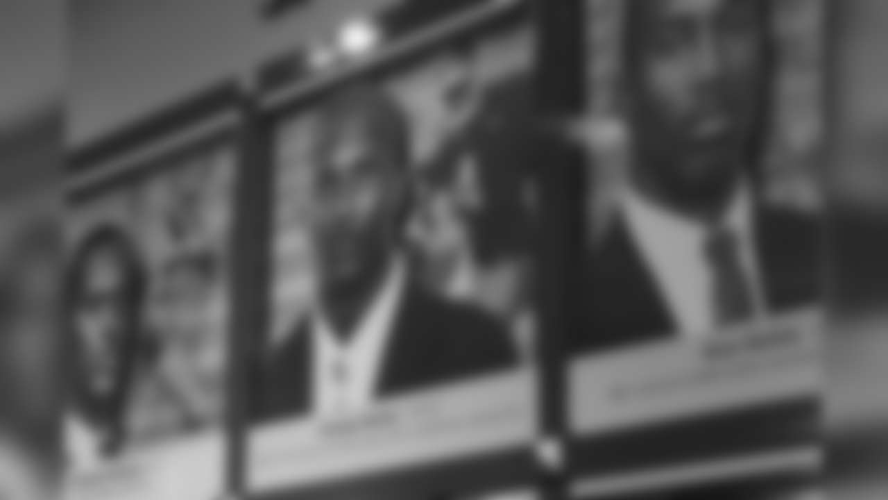 Champ Bailey's photo on the Bulldogs' wall of All-Americans during a tour of the University of Georgia's athletic department facilities on January 31, 2019.
