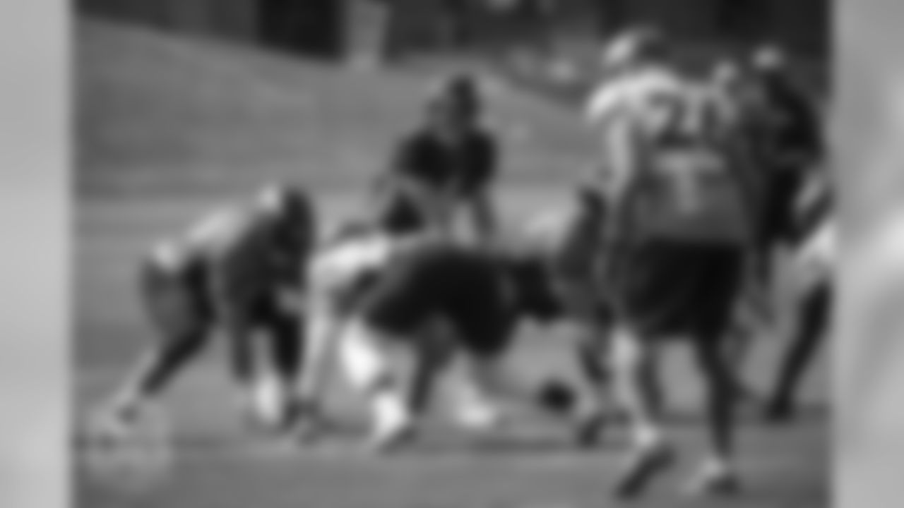 Quarterback Case Keenum (4) under center during a practice at UCHealth Training Center on Aug. 13, 2018.