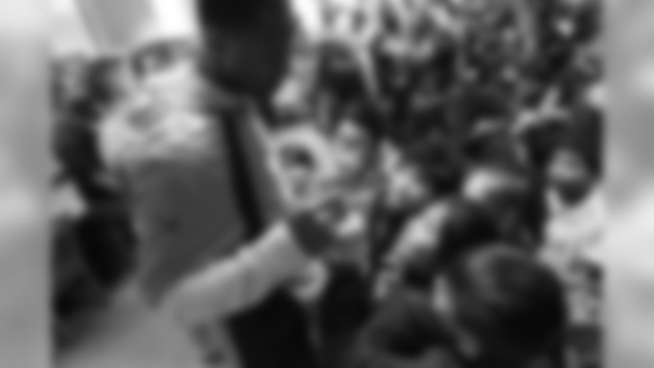 Courtland Sutton at a Playworks recess visit (alongside CarMax volunteers) with first-, second- and third-grade students at Greenwood Academy on October 9, 2018.