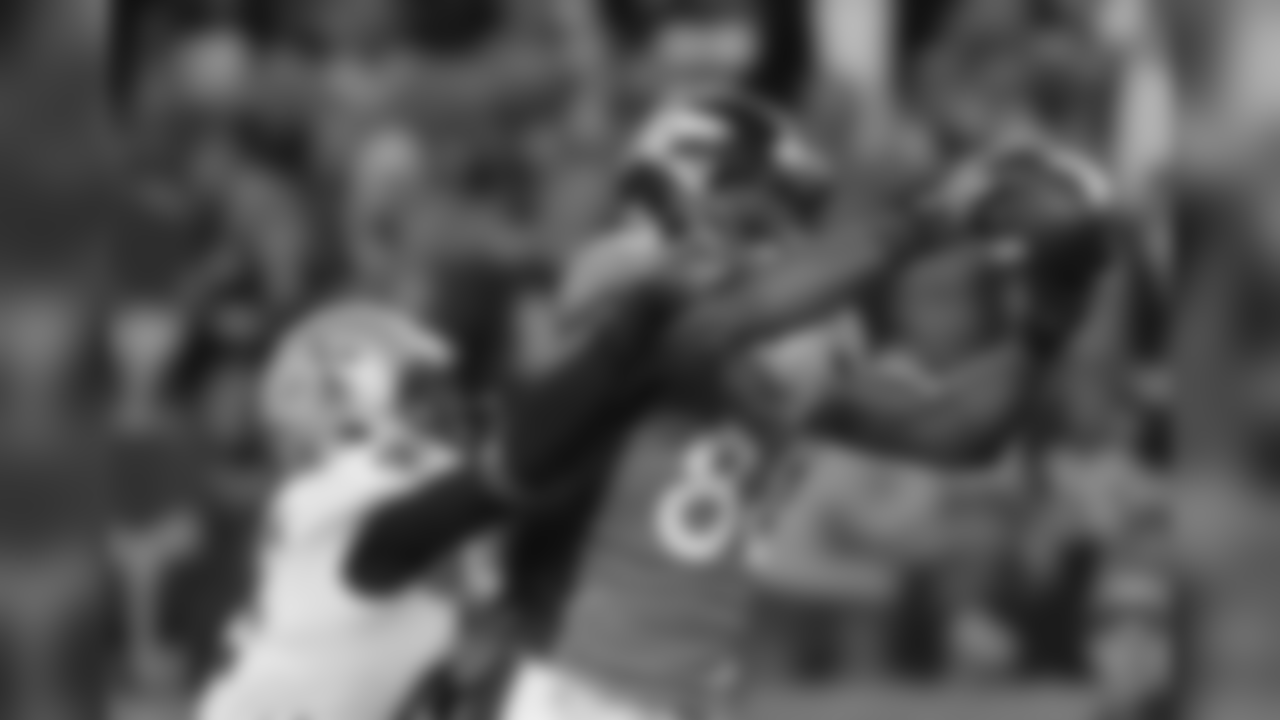 Demaryius Thomas catches the ball during first quarter action against the New Orleans Saints on Oct. 28, 2012.