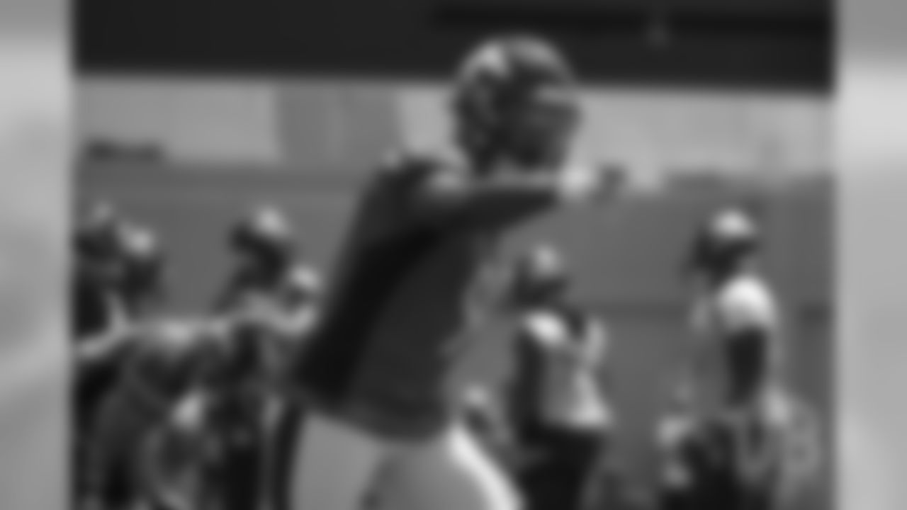 during practice at the eighth day of OTAs on June 5, 2018.