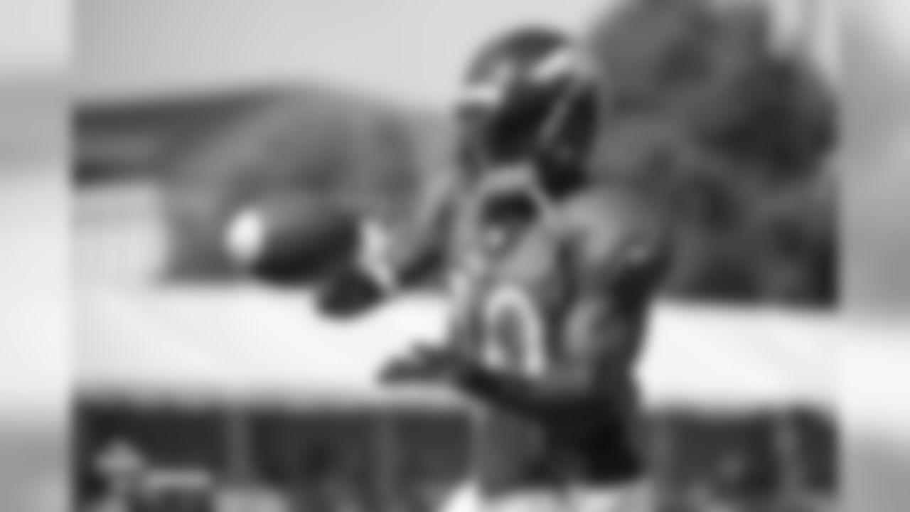 Wide receiver Emmanuel Sanders (10) during the ninth day of training camp on August 7, 2018, at UCHealth Training Center.