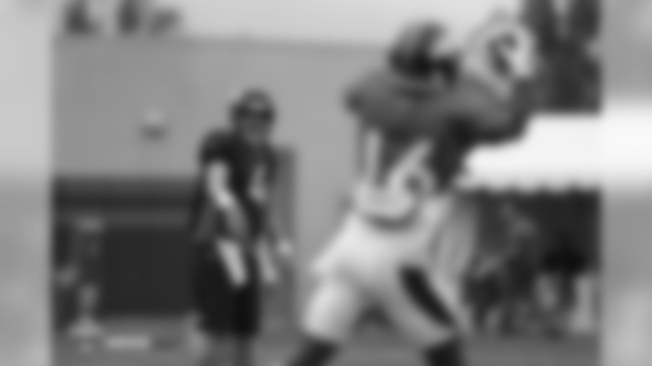 Quarterback Case Keenum (4) during the 10th day of training camp on August 8, 2018, at UCHealth Training Center.