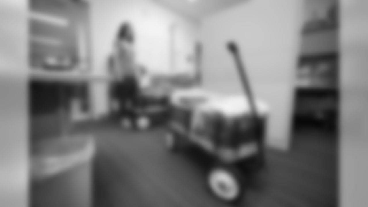 Wagons full of blankets are ready for distribution during the inaugural Denver Day of Service at the Children's Hospital Colorado location on June 7, 2019.