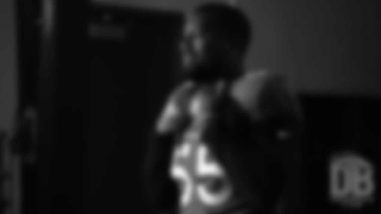 Bradley Chubb during the Broncos' media day for players to record video and photo shoots for broadcast networks and local media on June 4, 2019.