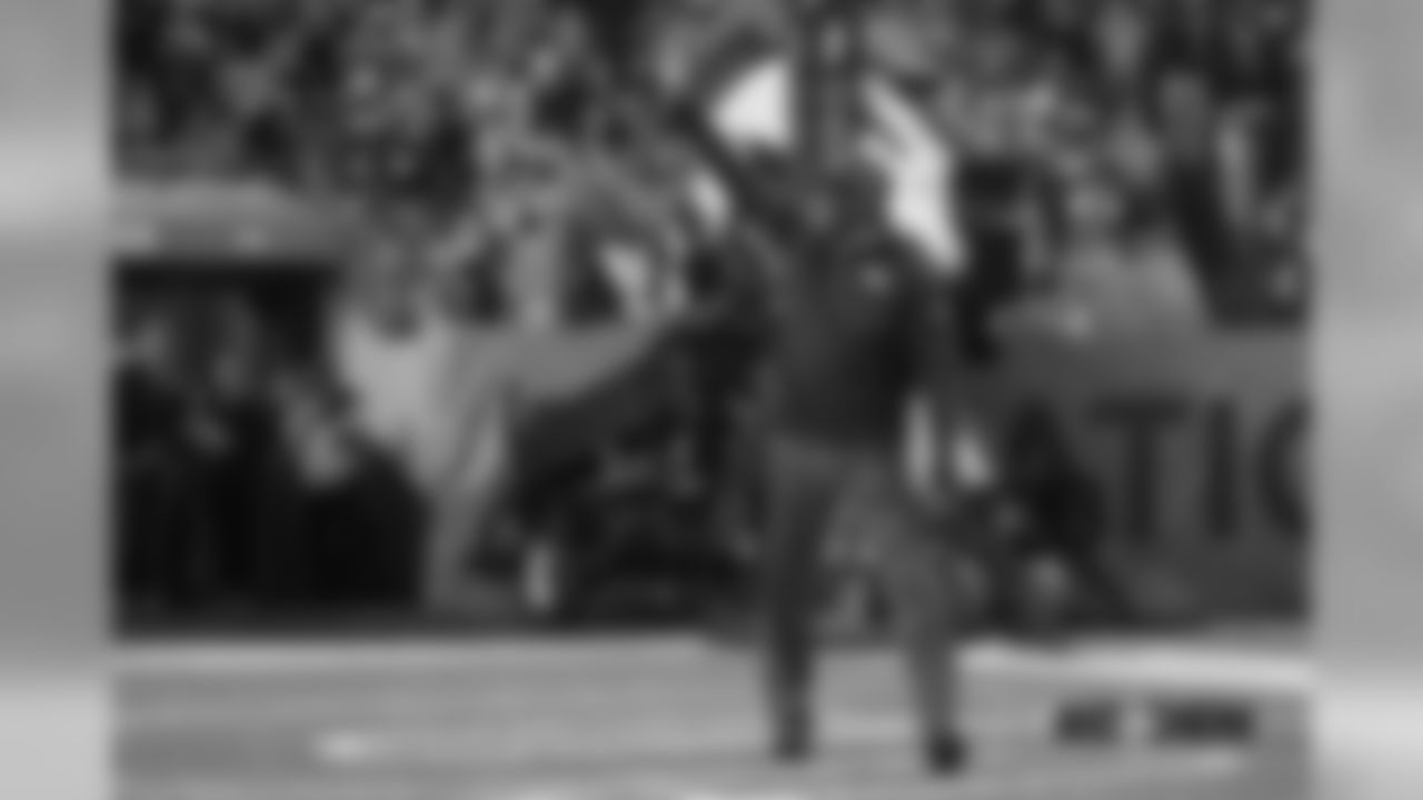 Ring of Fame former running back Floyd Little during the Ring of Fame recognition show at halftime during the game against the Kansas City Chiefs at Broncos Stadium at Mile High on October 1, 2018.