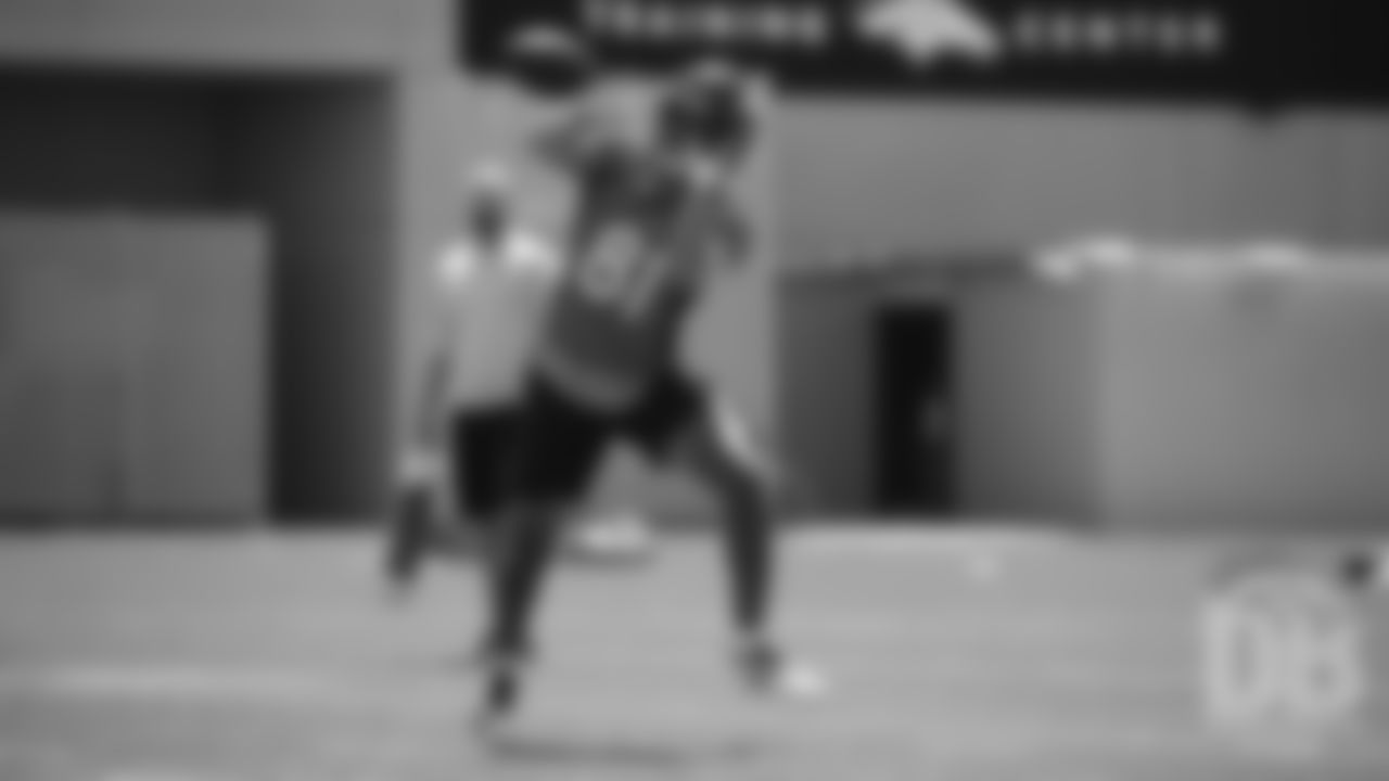 Tim Patrick during the Broncos' practice on the eight day of their OTAs on May 30, 2019.
