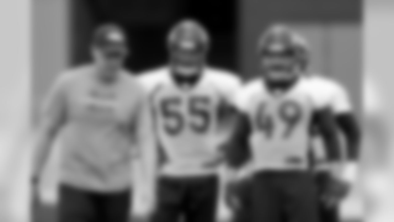 Outside linebackers Bradley Chubb and Marcus Rush participate in rookie minicamp.