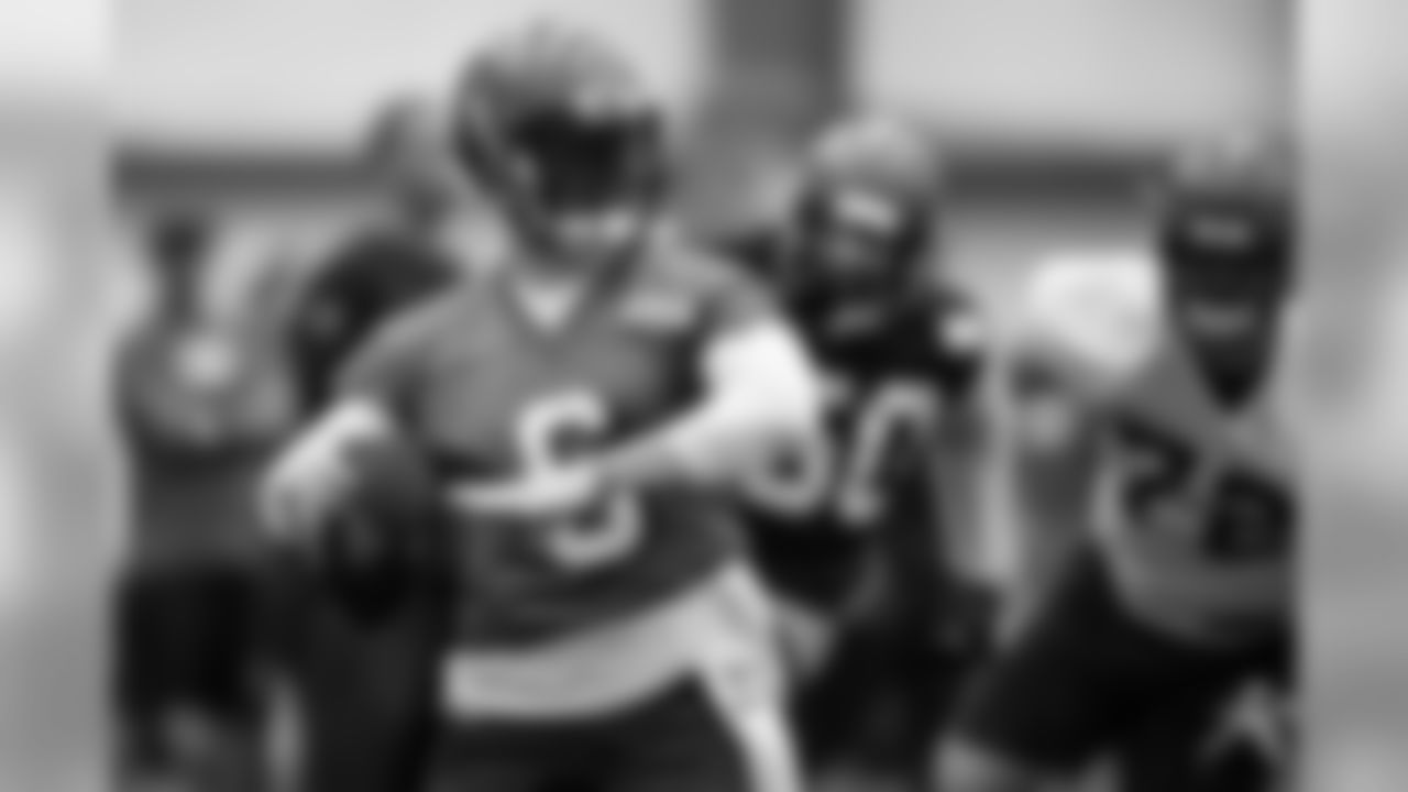 Quarterback Baker Mayfield (6) during the sixth practice of OTAs on May 23, 2019.