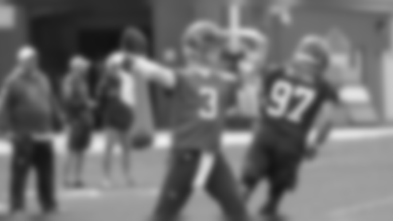 Browns quarterback Garrett Gilbert throws a pass during minicamp practice Wednesday in Berea.