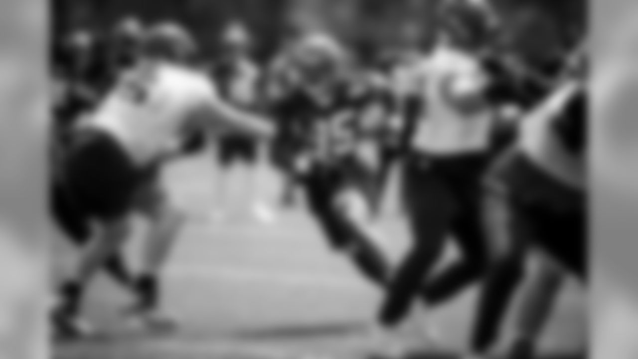 Defensive end Myles Garrett (95) during the third practice of OTAs on May 16, 2019
