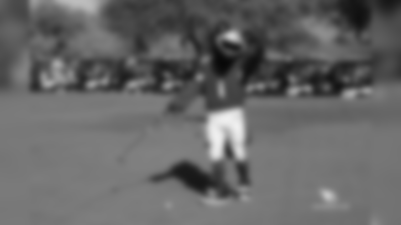Big Red on the putting green