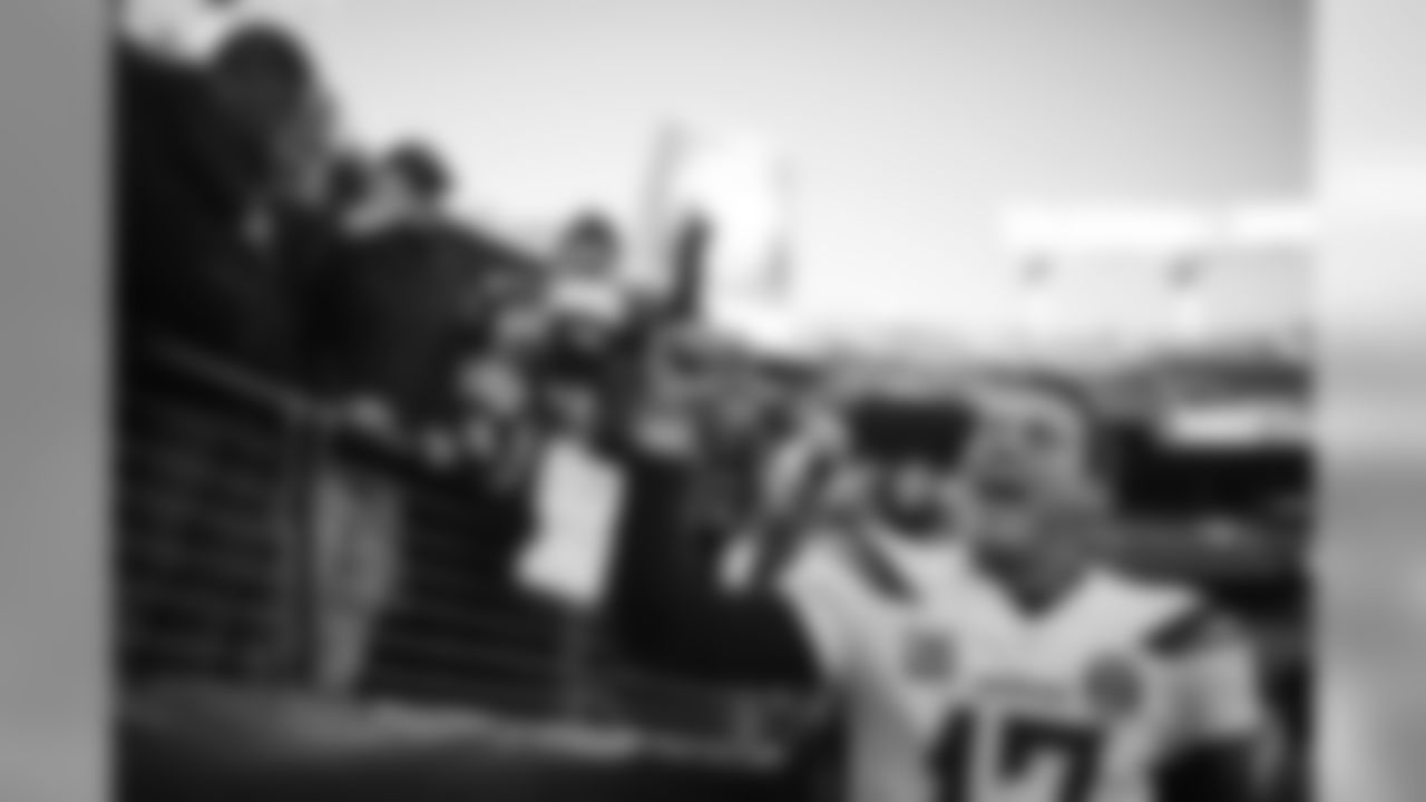 Philip Rivers celebrates with fans after a Wild Card victory against the Baltimore Ravens on Sunday, Jan. 6, 2019 at M&T Bank Stadium.