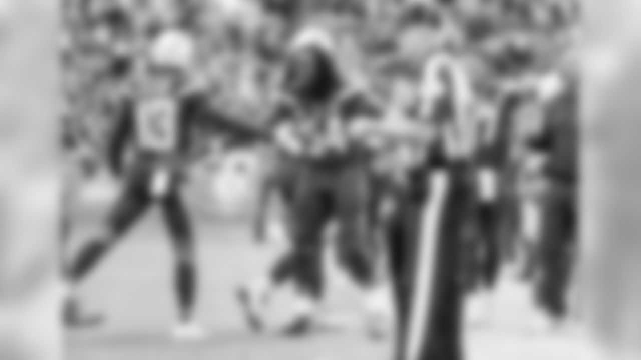 Keenan Allen and Melvin Ingram celebrate Allen's touchdown during the Week 14 matchup against the Cincinnati Bengals at ROKiT Field at StubHub Center.