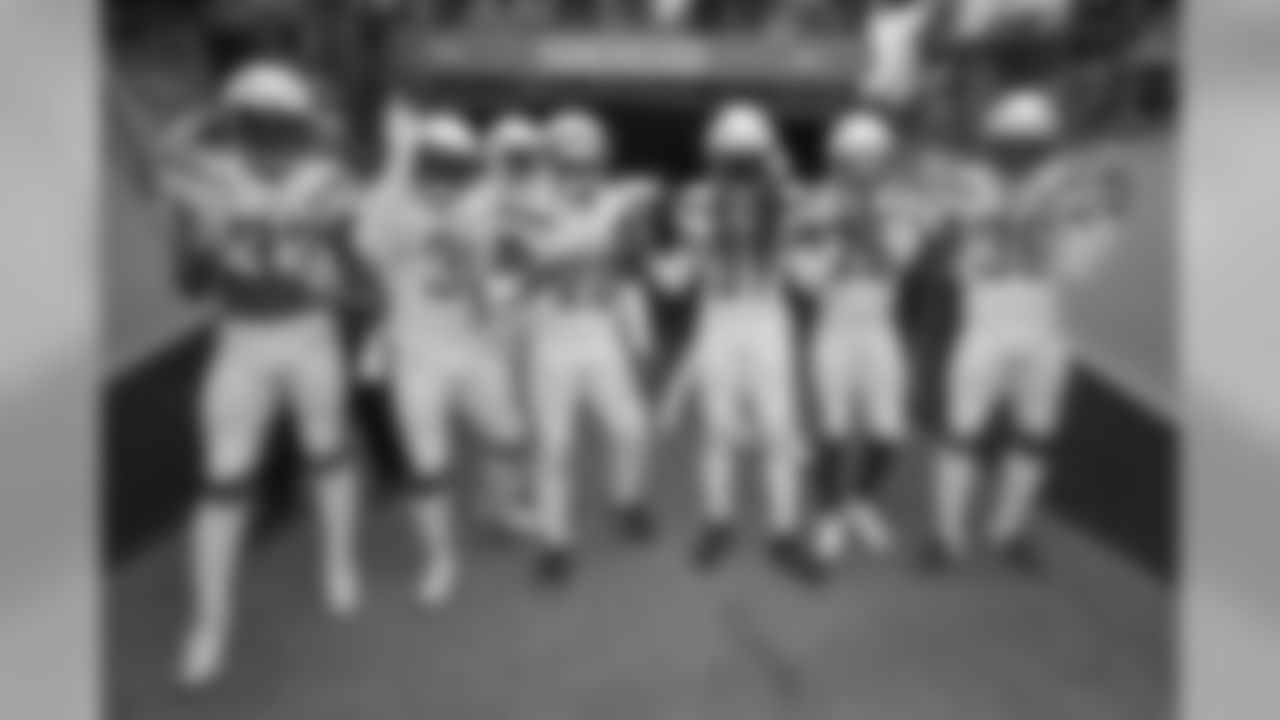 The Bolts pose outside the tunnel before the Week 17 contest against the Denver Broncos.