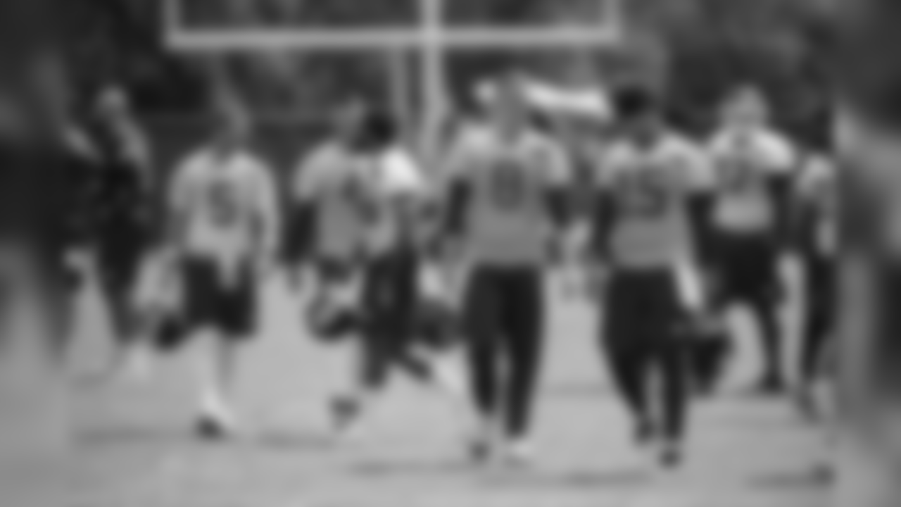 The quarterbacks during practice on 8/28/18