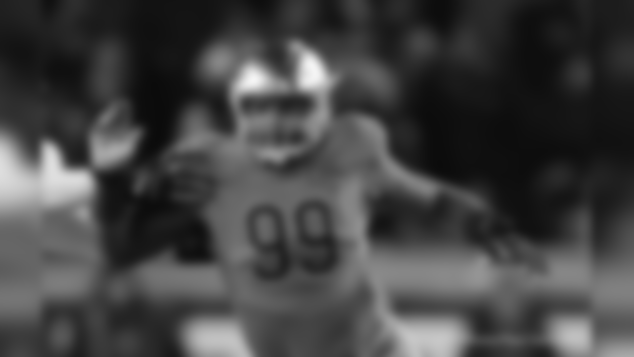 **Selection:** Jerry Tillery, DT, Notre Dame
**Expert:** Josh Norris, Rotoworld
**Analysis: "**Look at the additions of Margus Hunt and the drafting of Tyquan Lewis and Kemoko Turay. Enter Tillery, who is an outstanding interior disruptor from a variety of alignments and posted an athletic profile in the 84th percentile. Tillery is a top 15 prospect in my book."
(AP Photo/Paul Sancya)