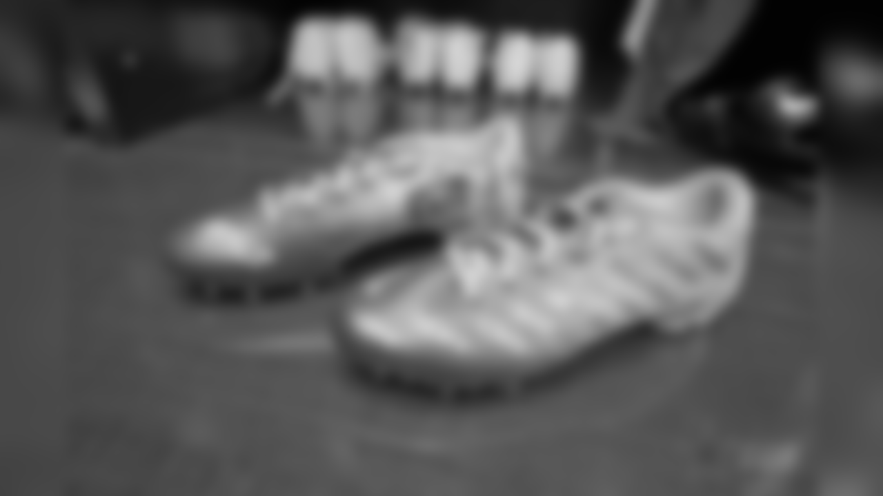 29 November 2018: My Cause My Cleats for Safe Schools for Alex for Alan Hurns of the Dallas Cowboys before their NFL week 14 regular season game against the Philadelphia Eagles at AT&T Stadium in Arlington, Texas. Photo by James D. Smith/Dallas Cowboys