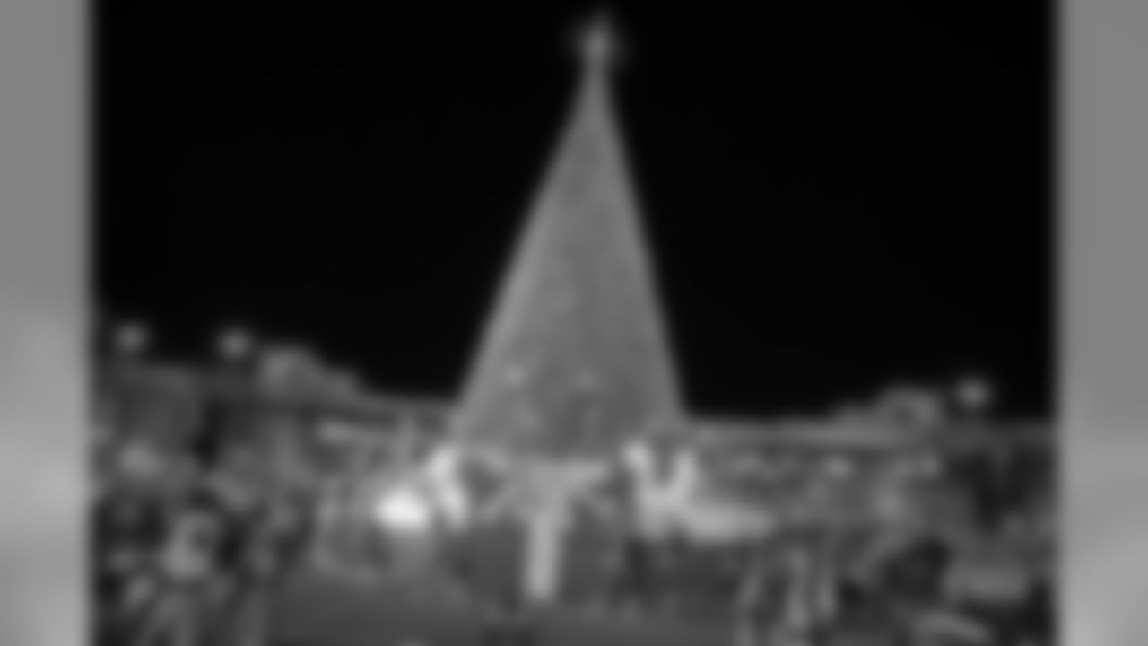 Views pf the Dallas Cowboys Christmas Spectacular on the plaza at Ford Center at The Star in Frisco, Texas.