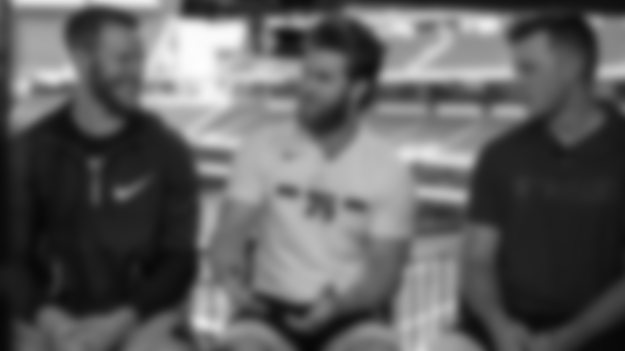 Carson Wentz, Bryce Harper, and Rhys Hoskins film an NBC10 special