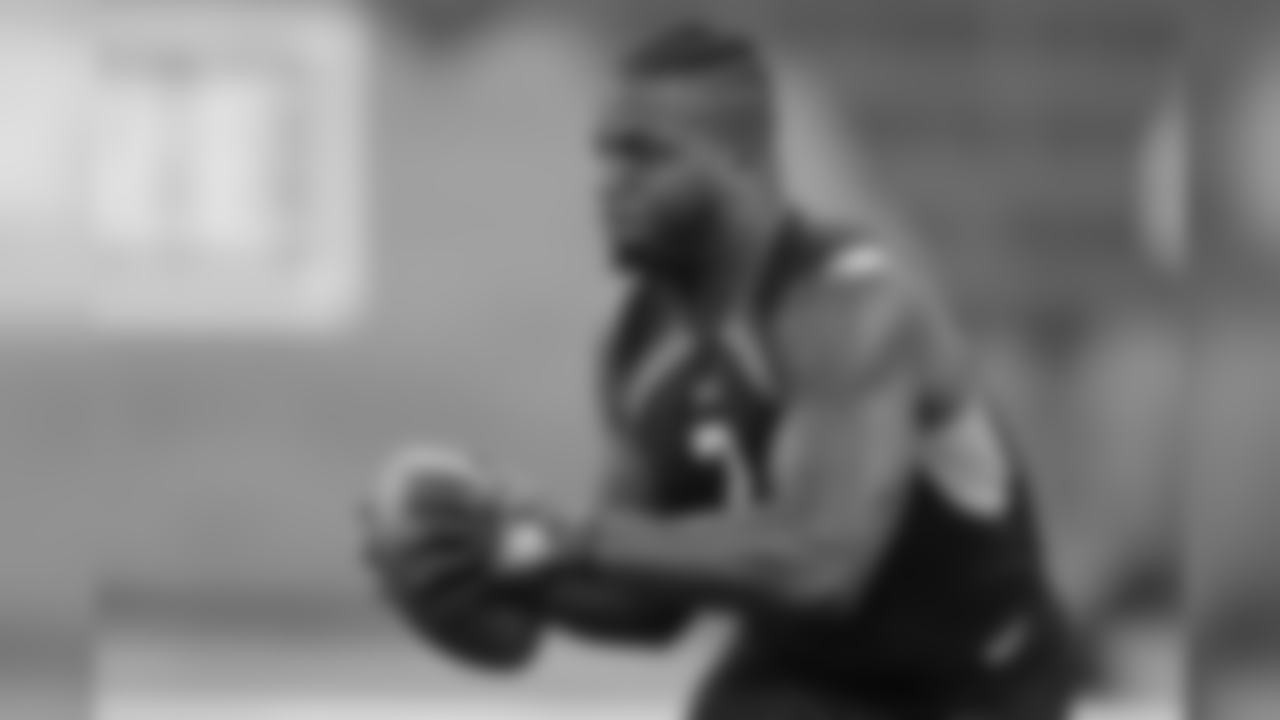 Temple running back Ryquell Armstead runs a drill during the NFL football scouting combine, Friday, March 1, 2019, in Indianapolis. (AP Photo/Darron Cummings)