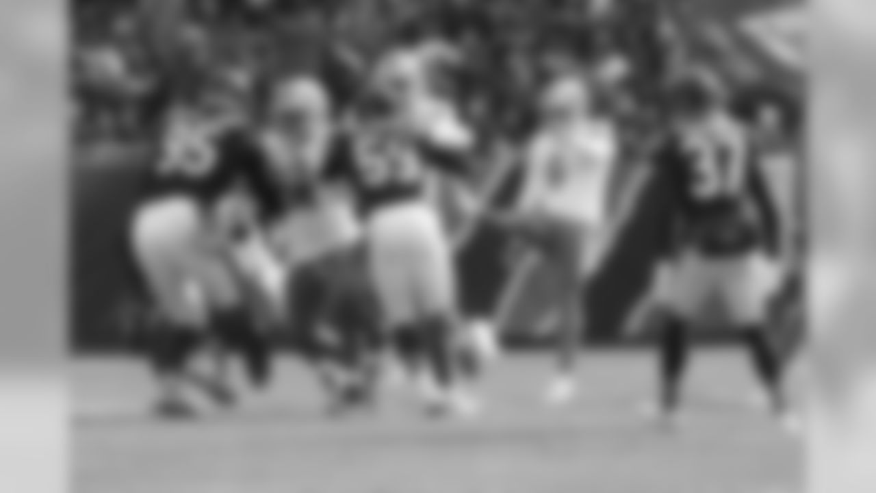 Detroit Lions punter Sam Martin (6) punts during a NFL football game against the Chicago Bears on Sunday, Nov. 11, 2018 in Chicago. (Detroit Lions via AP).