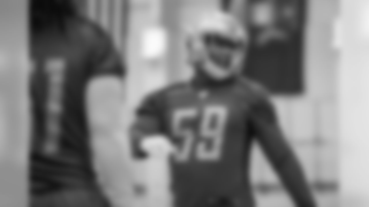 Detroit Lions linebacker Tre Lamar (59) during Day 1 of rookie minicamp on Friday, May 10, 2019 in Allen Park, Mich. (Detroit Lions via AP)