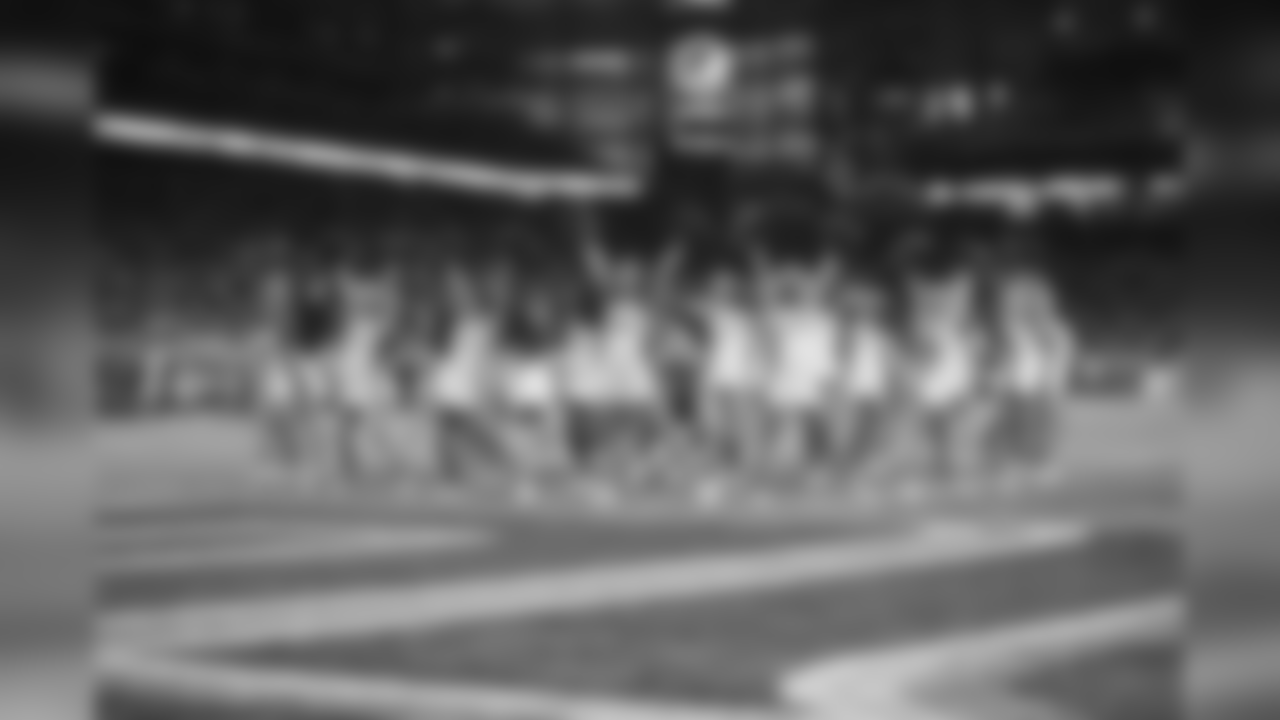 Detroit Lions cheerleaders perform during a NFL football game against the Minnesota Vikings on Sunday, Dec. 23, 2018 in Detroit. (Detroit Lions via AP).