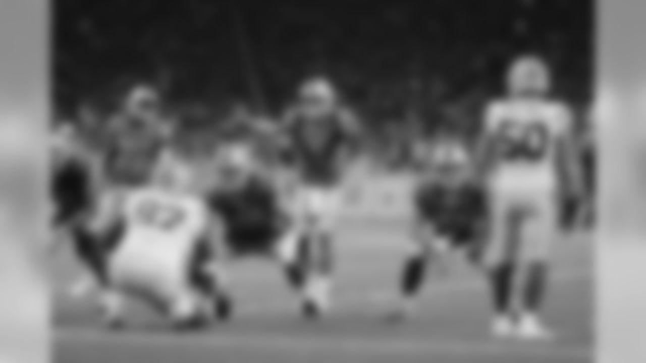 Detroit Lions quarterback Matthew Stafford (9) points at the line of scrimmage during a NFL football game against the Green Bay Packers on Sunday, Oct. 7, 2018 in Detroit. (Detroit Lions via AP).