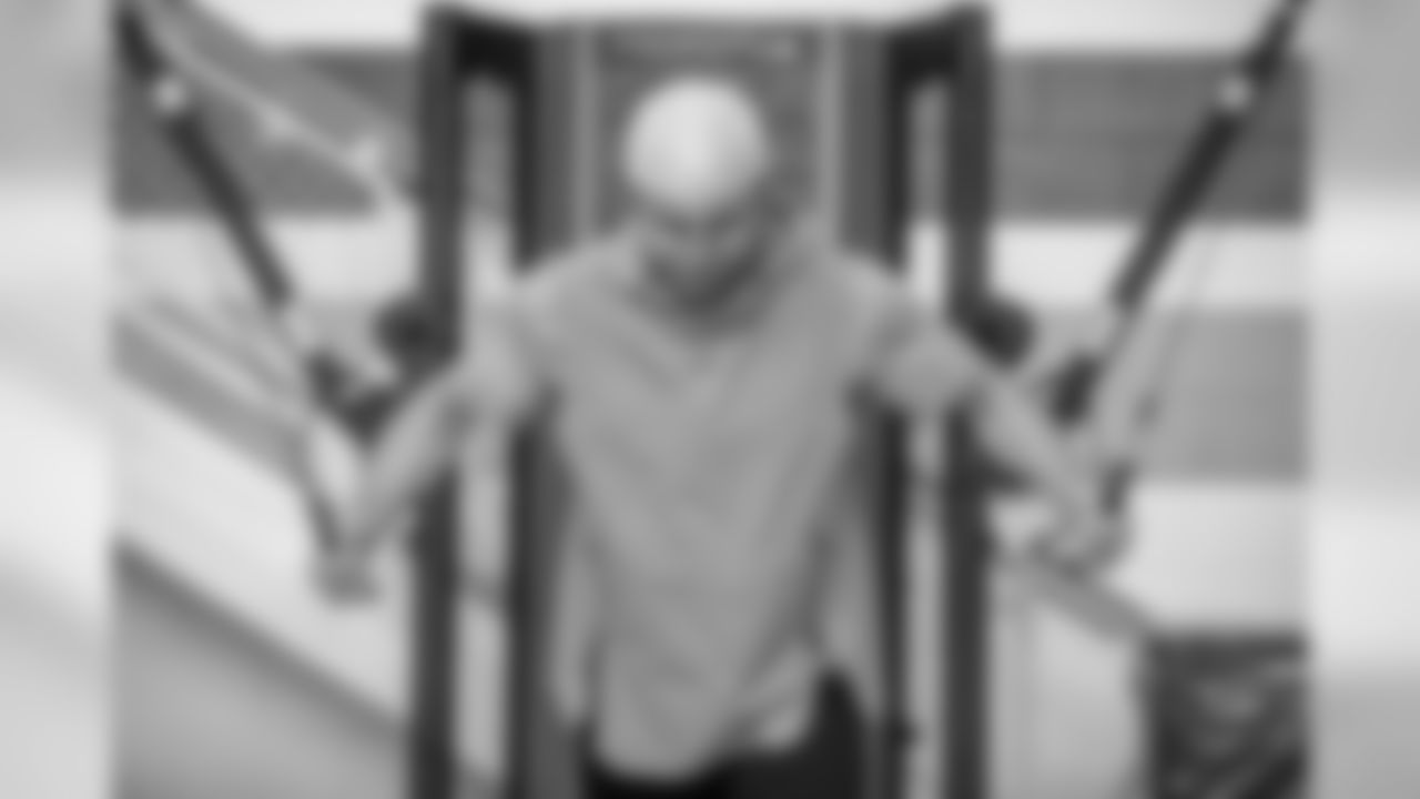 Detroit Lions punter Sam Martin during phase two of the voluntary offseason program on Thursday, May 9, 2019 in Allen Park, Mich. (Detroit Lions via AP)