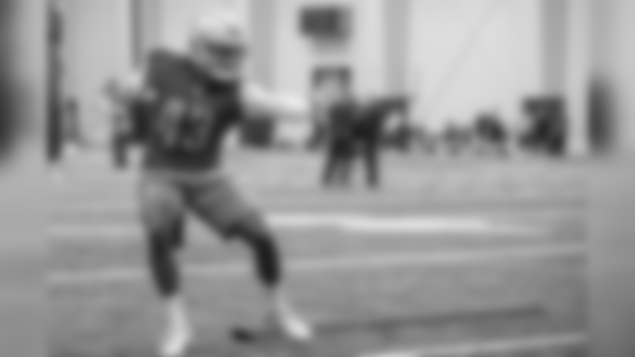 Detroit Lions safety Will Harris (43) during Day 1 of rookie minicamp on Friday, May 10, 2019 in Allen Park, Mich. (Detroit Lions via AP)