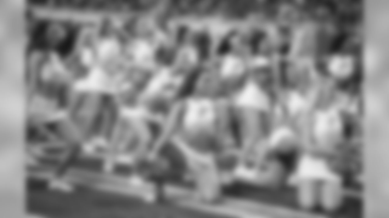 Detroit Lions cheerleaders during a NFL football game against the Green Bay Packers on Sunday, Oct. 7, 2018 in Detroit.