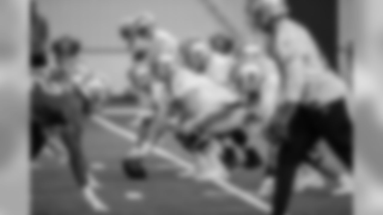 Detroit Lions offensive lineman Frank Ragnow (77) during Day 6 of OTA practices on Monday, June 10, 2019 in Allen Park, Mich. (Detroit Lions via AP)