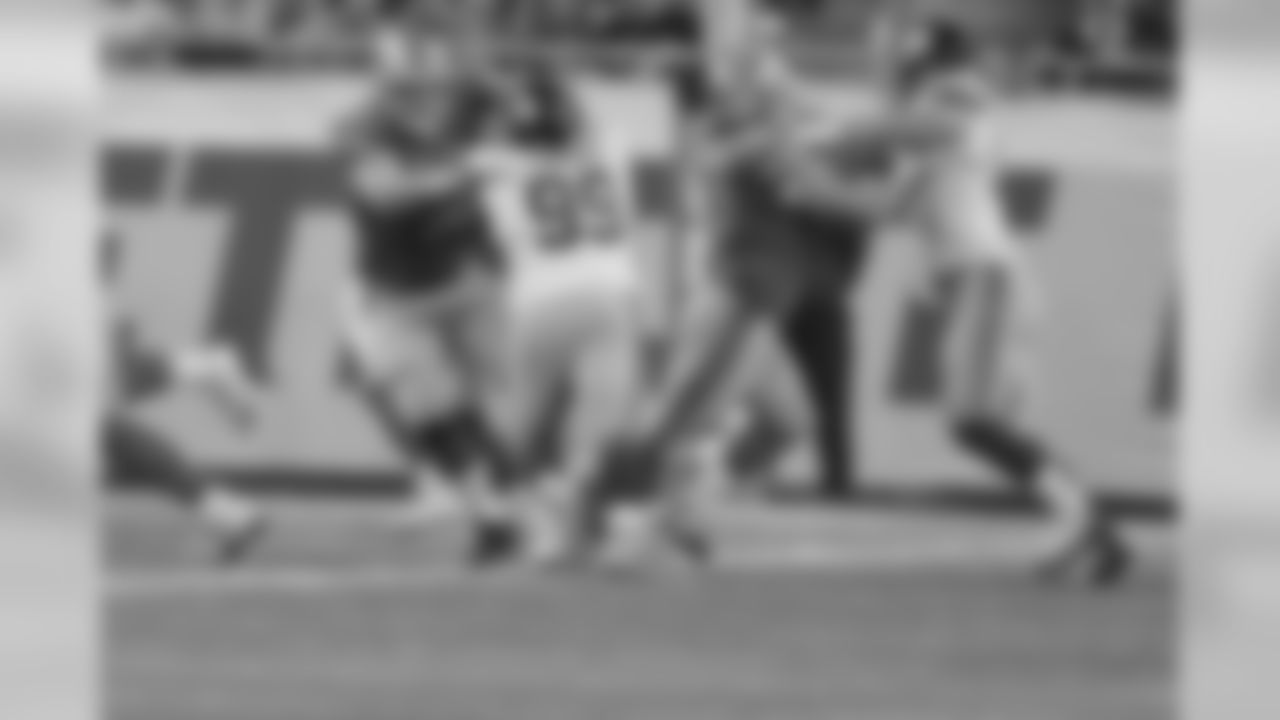 Detroit Lions center/guard Graham Glasgow (60) during a NFL football game against the New York Giants on Friday, Aug. 17, 2018 in Detroit. (Detroit Lions via AP).