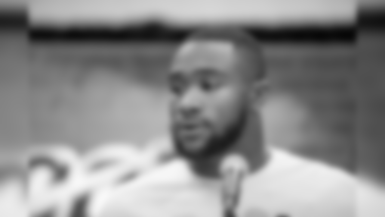 Penn State running back Miles Sanders talks to the media at the NFL Scouting Combine on Thursday, Feb. 28, 2019 in Indianapolis. (Detroit Lions via AP)