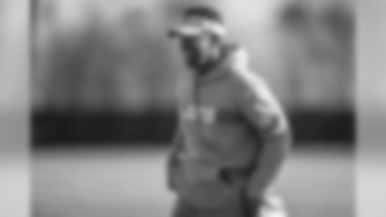 Detroit Lions wide receiver coach Robert Prince during practice at the Detroit Lions training facility on Wednesday, Dec. 26, 2018 in Allen Park, Mich. (Detroit Lions via AP)