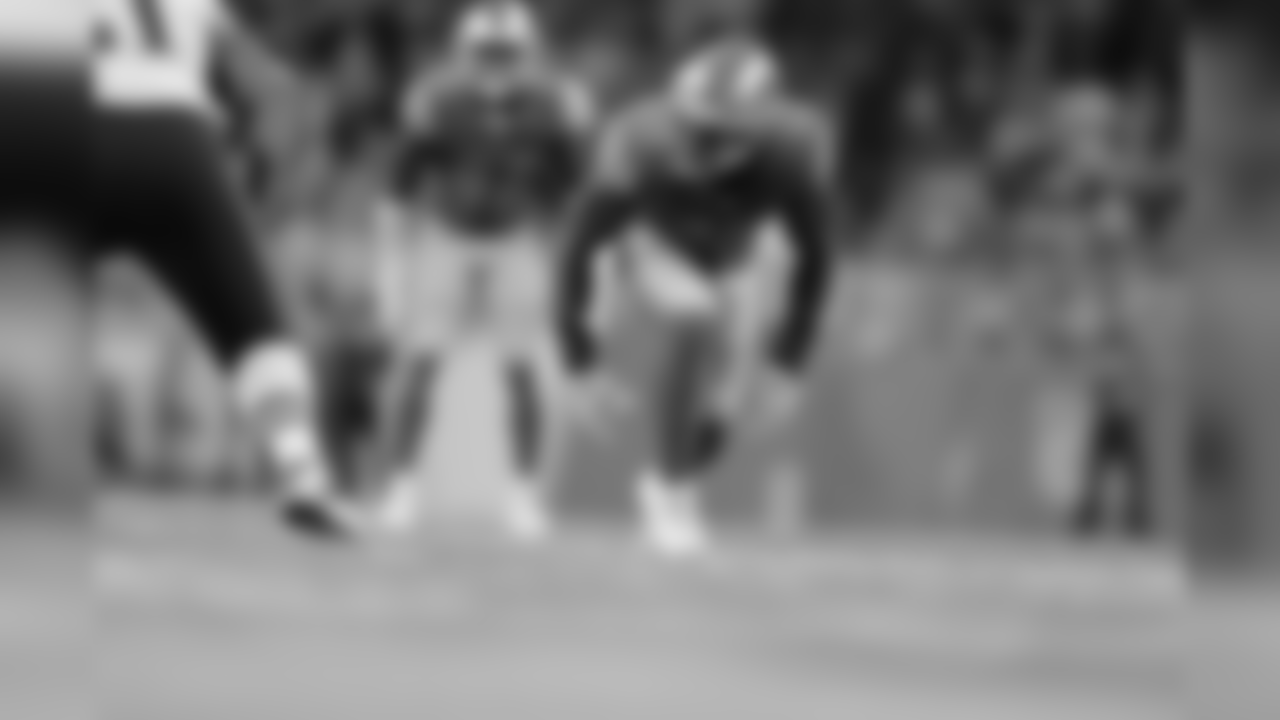 Detroit Lions linebacker Jarrad Davis (40) during a NFL football game against the New England Patriots on Sunday, Sept. 23, 2018 in Detroit. (Detroit Lions via AP).