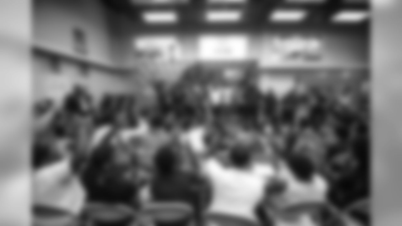 Devon Kennard, Da'Shawn Hand and Tavon Wilson join participants for a conversation on social resilience at on Thursday, June 7, 2019 in Detroit.